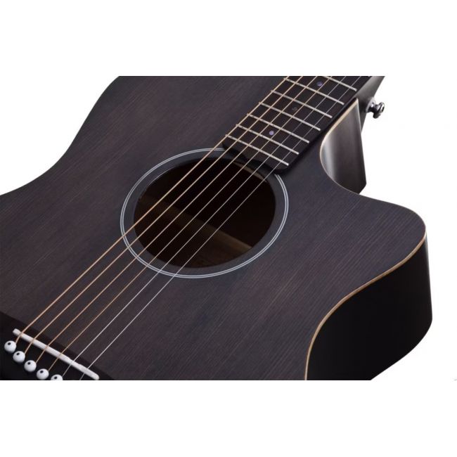 Schecter Deluxe Acoustic (SBK) - Chitara acustica, fata de rezonanta din molid, corp din mahon