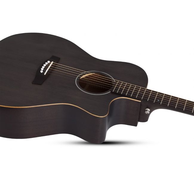 Schecter Deluxe Acoustic (SBK) - Chitara acustica, fata de rezonanta din molid, corp din mahon