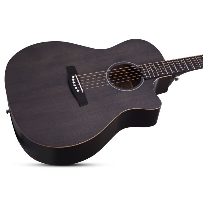 Schecter Deluxe Acoustic (SBK) - Chitara acustica, fata de rezonanta din molid, corp din mahon