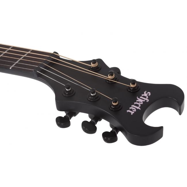 Schecter Machine Gun Kelly - Chitara electro-acustica, doza Fishman Sonicore, fata de rezonanta din molid masiv