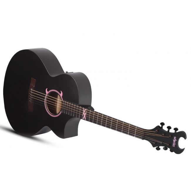 Schecter Machine Gun Kelly - Chitara electro-acustica, doza Fishman Sonicore, fata de rezonanta din molid masiv
