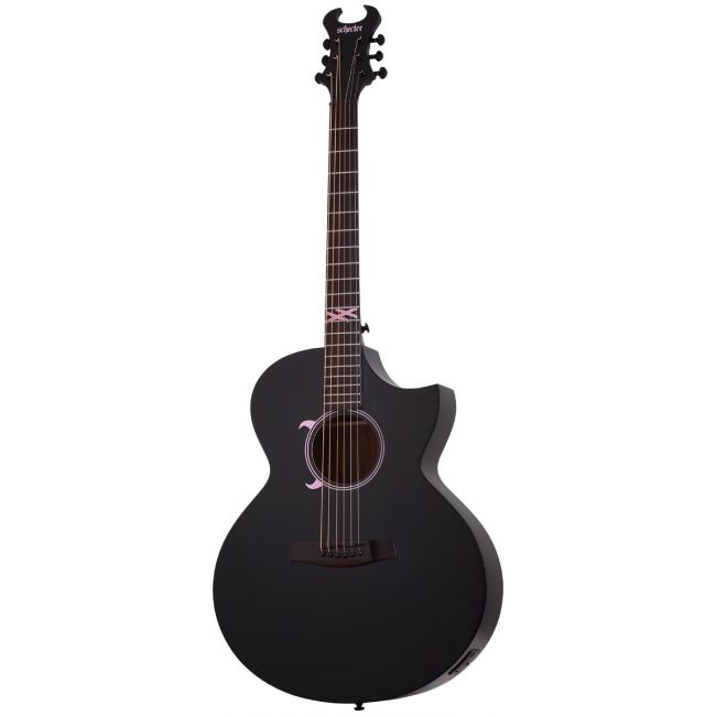 Schecter Machine Gun Kelly - Chitara electro-acustica, doza Fishman Sonicore, fata de rezonanta din molid masiv