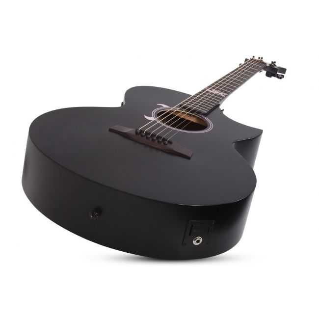 Schecter Machine Gun Kelly - Chitara electro-acustica, doza Fishman Sonicore, fata de rezonanta din molid masiv