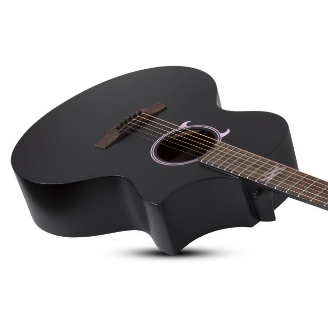 Schecter Machine Gun Kelly - Chitara electro-acustica, doza Fishman Sonicore, fata de rezonanta din molid masiv