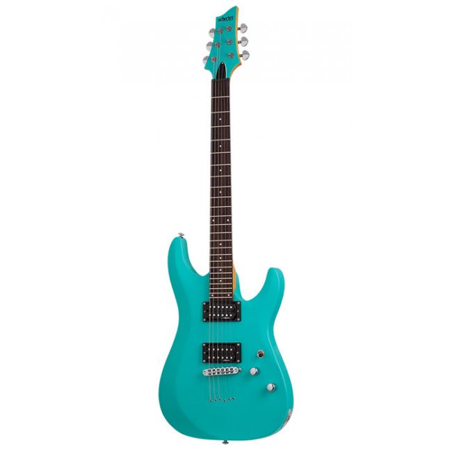 Schecter C-6 Deluxe Satin Aqua - Chitara electrica, husa de transport, cablu, corzi