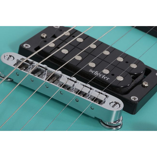 Schecter C-6 Deluxe Satin Aqua - Chitara electrica, husa de transport, cablu, corzi