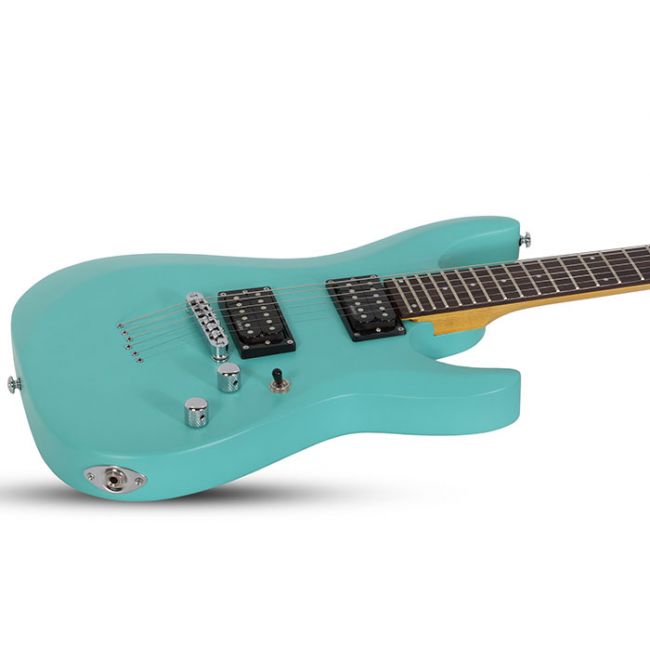 Schecter C-6 Deluxe Satin Aqua - Chitara electrica, husa de transport, cablu, corzi
