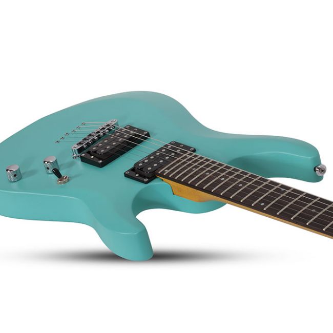 Schecter C-6 Deluxe Satin Aqua - Chitara electrica, husa de transport, cablu, corzi