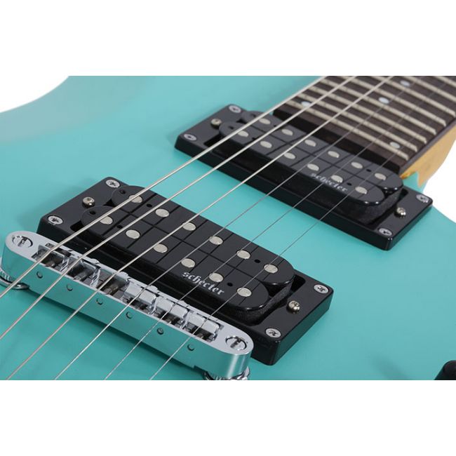 Schecter C-6 Deluxe Satin Aqua - Chitara electrica, husa de transport, cablu, corzi