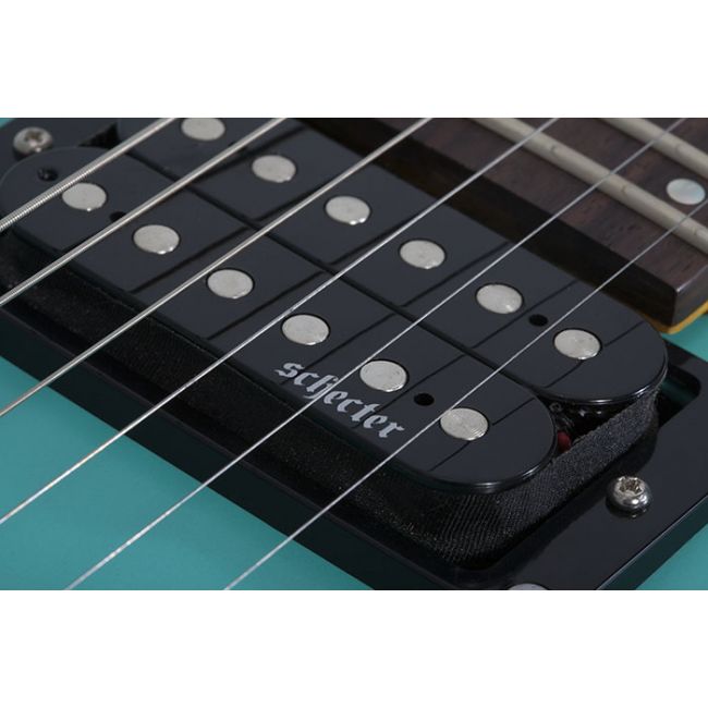 Schecter C-6 Deluxe Satin Aqua - Chitara electrica, husa de transport, cablu, corzi