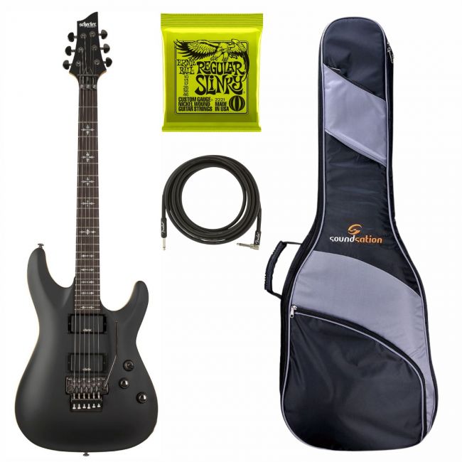 Schecter Demon-6 FR ABSN - Chitara electrica, husa de transport, cablu, corzi