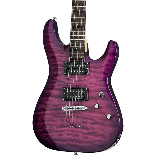 Schecter C-6 Plus EM - Chitara electrica, husa de transport, cablu, corzi