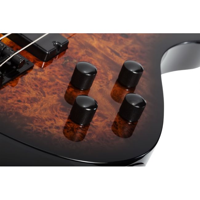 Schecter C-4 Standard (TB) - Bass electric, husa de transport, cablu, corzi