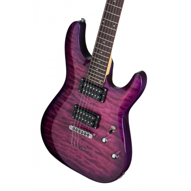 Schecter C-6 Plus EM - Chitara electrica, husa de transport, cablu, corzi