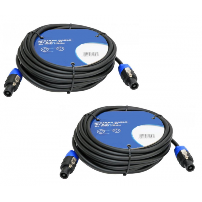 Soundsation BPSPK-10BK - Set 2 cabluri boxa, speakon, lungime 10 metri