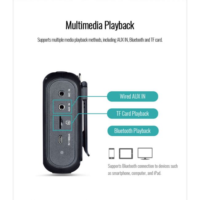 Takstar E270 - Mini amplificator 12 Watts cu Mp3 Player, microfon și Bluetooth integrat