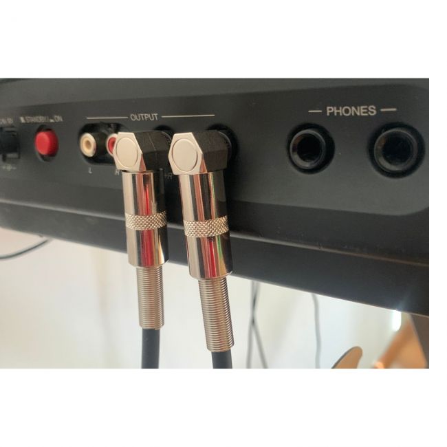 Soundsation MICJJP-6BK - Set 2 cabluri claviatura, jack 6.3 mm - jack 90 grade  6.3 mm, lungime 6 metri