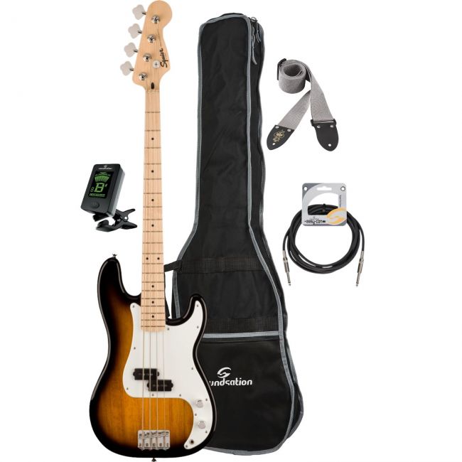 Fender Squier Sonic Precision - Bass electric, husa, tuner electronic, curea, cablu