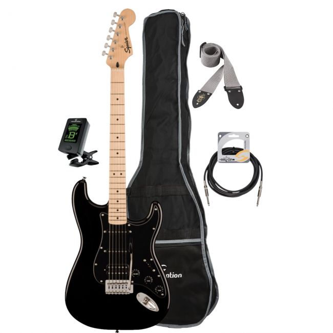 Fender Squier Sonic Stratocaster - Chitara electrica, husa, tuner electronic, curea, cablu