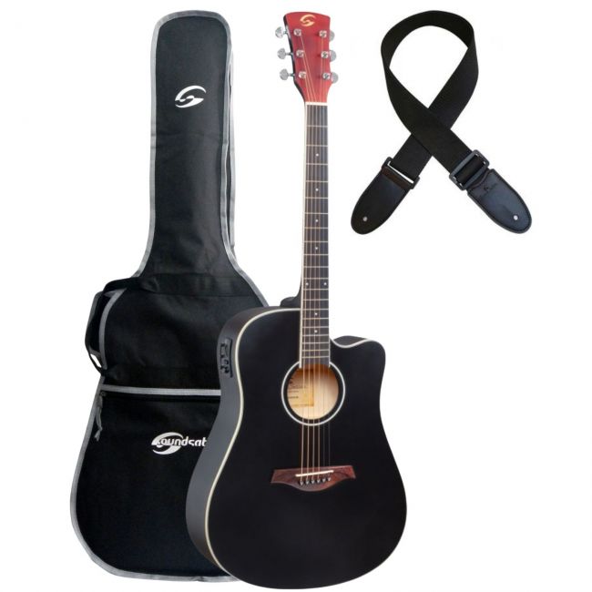 Soundsation MEADOW DNCE-BK - Set chitara electro-acustica (husa, curea, tuner incorporat, doza activa, corectii de ton si volum)