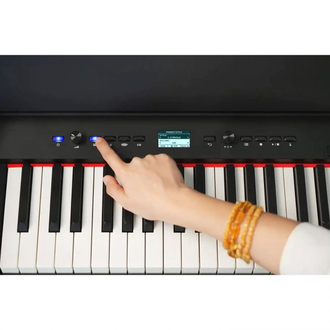 NUX NCK-330 WH - Pian digital claviatura hammer action cu 3 senzori, acompaniament, Bluetooth