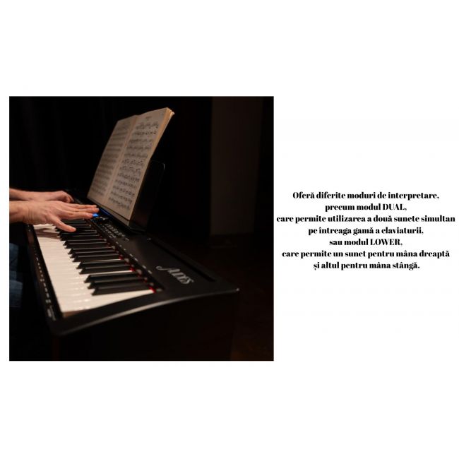 Soundsation AUDES - Pian digital cu stativ, 3 pedale, Bluetooth, claviatura hammer action, 2 iesiri de casti, port USB