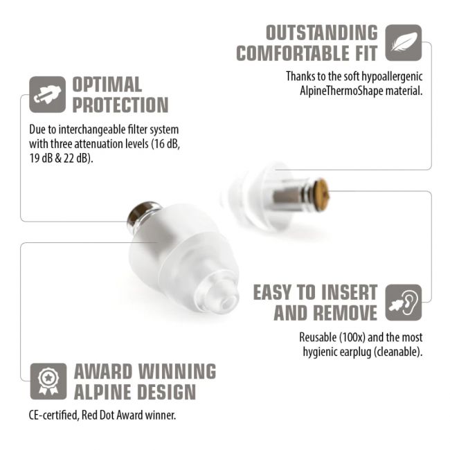 Alpine MusicSafe Pro Black, Interchangeable filter - Dopuri antifonice pentru muzicieni