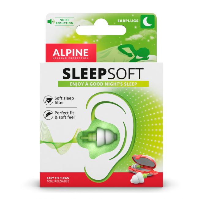 Kit Alpine SleepSoft Mini Grip - Dopuri antifonice pentru somn si solutie de curatare