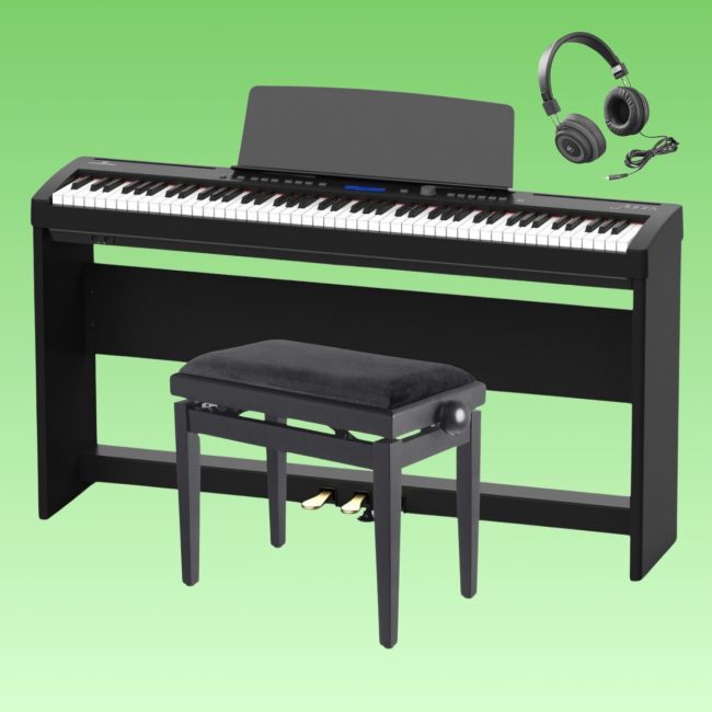 Soundsation AUDES - Set pian digital cu bancheta, stativ lemn, casti, 3 pedale