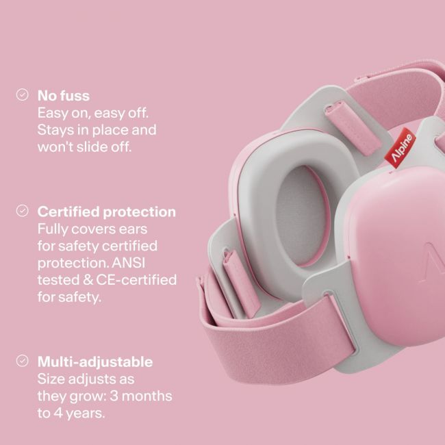 Alpine Muffy Baby Pink - Casti antifonice pentru bebelusi (de la 12 luni la 4 ani)