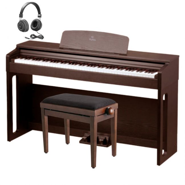 KYRIOS RW - Set pian digital cu bancheta, stativ lemn, casti, 3 pedale