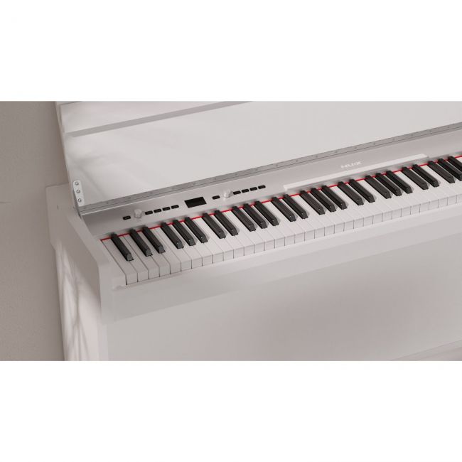 NUX NCK-330 WH - Set pian digital cu bancheta, stativ lemn, casti, 3 pedale