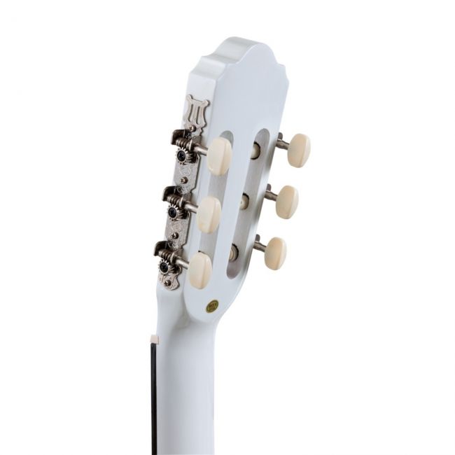 MARISOL 44WH - Chitara clasica 4/4, intreaga (culoare alba), husa, tuner, scaunel de picior