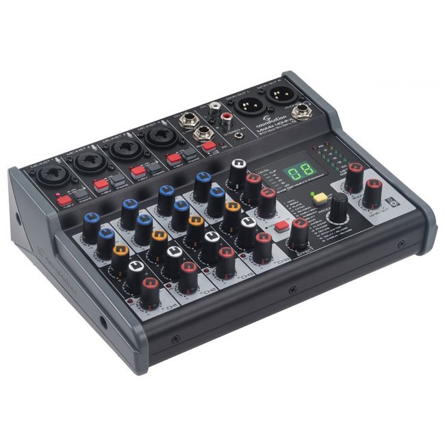 Miomix 404FX - Mixer audio FX Integrat, 4 intrari de microfon, 8 canale audio, second Hand