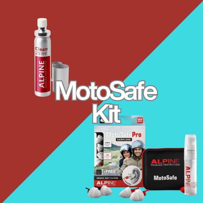 Kit Alpine MotoSafe PRO Ear Plugs - Dopuri antifonice pentru motociclisti si solutie de curatare