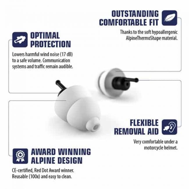 Kit Alpine MotoSafe PRO Ear Plugs - Dopuri antifonice pentru motociclisti si solutie de curatare