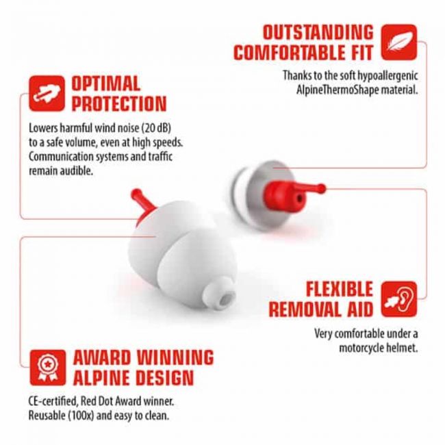 Kit Alpine MotoSafe PRO Ear Plugs - Dopuri antifonice pentru motociclisti si solutie de curatare