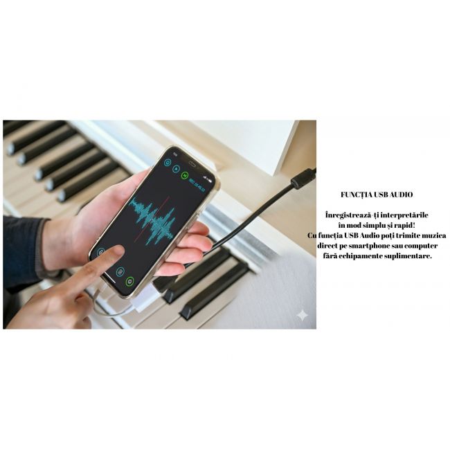 KYRIOS RW - Pian digital, 88 de clape, claviatura Hammer Action, port USB, 3 pedale, 4 tipuri de Reverb