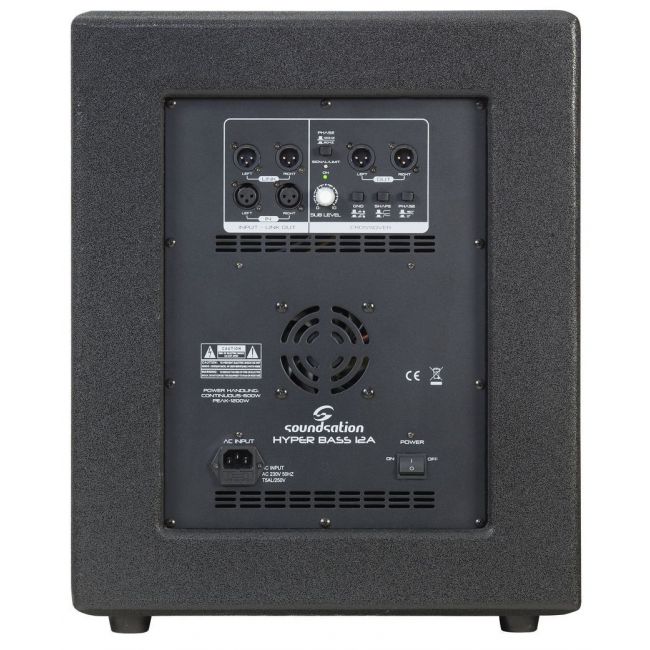 Soundsation Hyper PRO 1210EX - Sistem profesional de sonorizare, subwoofer 900W (putere muzicala) si sateliti , 2 x 500W (putere muzicala)