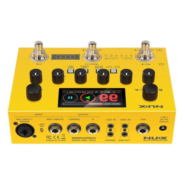 NUX NML-3DLS Dual Loop Stereo - Pedala Looper, 26 ore de inregistrare, 40 ritmuri, intrari si iesiri stereo