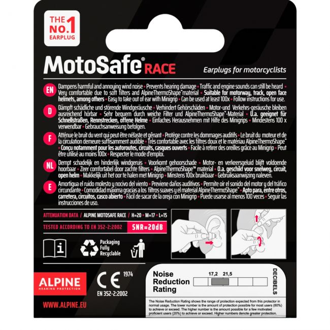 Alpine MotoSafe Race Official MotoGP™ Edition - Dopuri antifonice pentru motociclisti