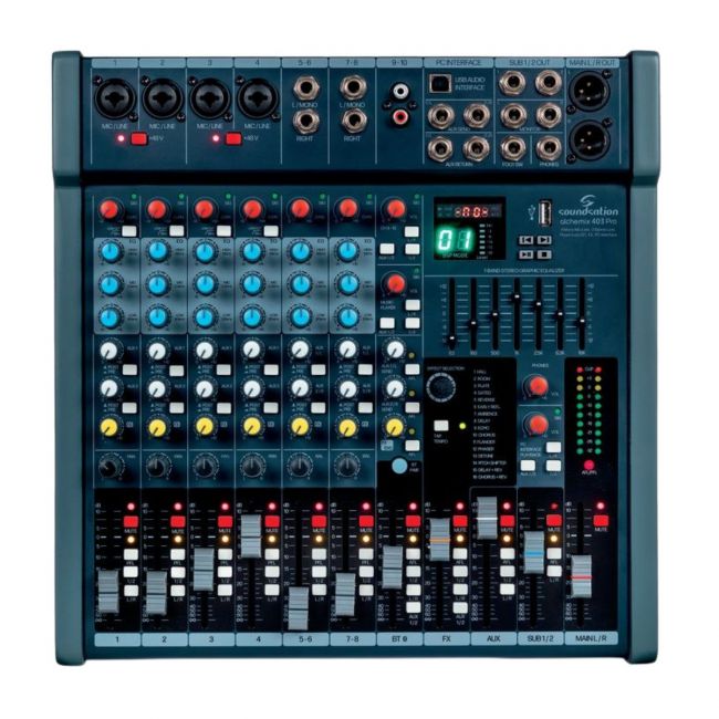 Soundsation ALCHEMIX 403 PRO - Mixer audio cu 10 canale, USB, FX Integrat, placă de sunet stereo USB