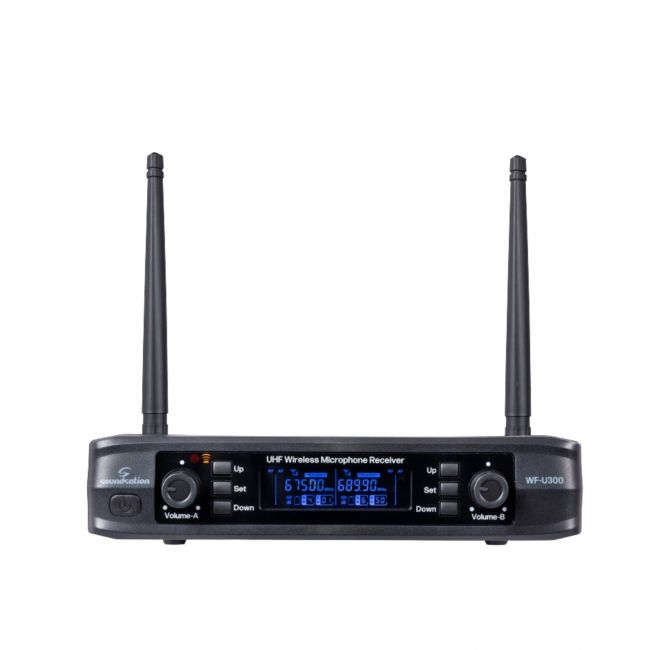 Soundsation WF-U300HH-A2 - Set microfoane wireless, 300 de canale, Dual UHF