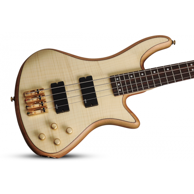 Schecter Stiletto Custom-4 NAT - Set bass electric, case Fender Deluxe si cablu Fender Deluxe (5.5 metri)
