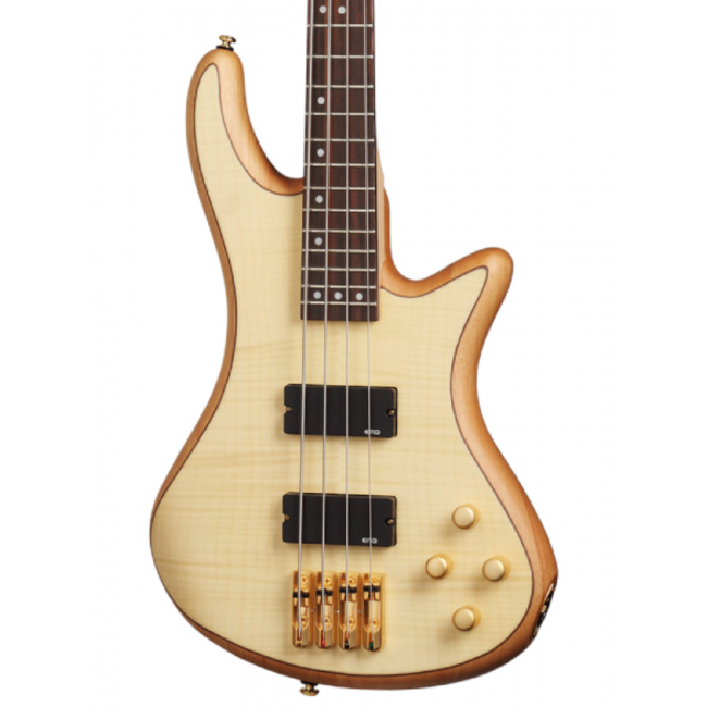 Schecter Stiletto Custom-4 NAT - Set bass electric, case Fender Deluxe si cablu Fender Deluxe (5.5 metri)