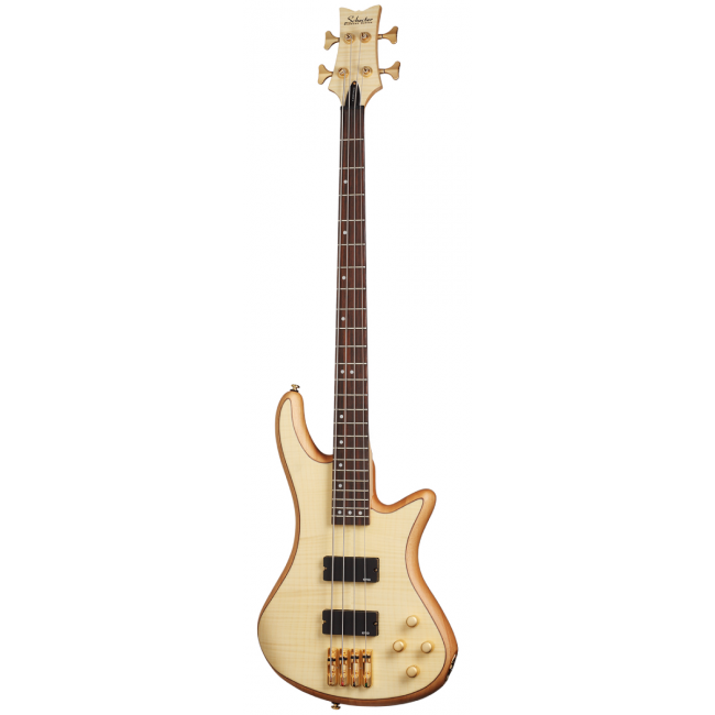 Schecter Stiletto Custom-4 NAT - Set bass electric, case Fender Deluxe si cablu Fender Deluxe (5.5 metri)