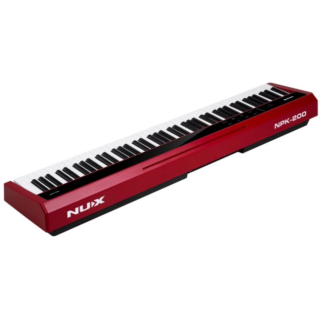 NUX NPK-200 RED - Pian digital portabil, claviatura hammer action cu 3 senzori, Bluetooth, 128 voci polifonice