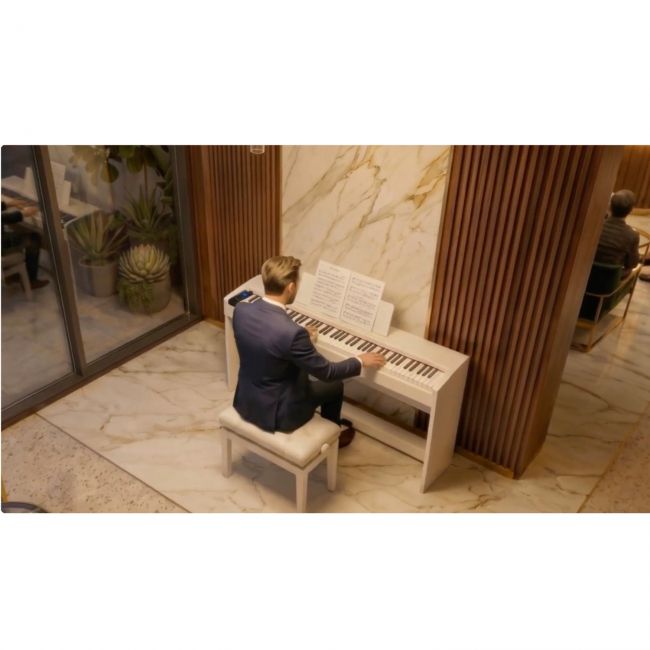 Soundsation ICHOS WH - Pian digital, 88 de clape hammer action, 189 voci polifonice, 3 pedale