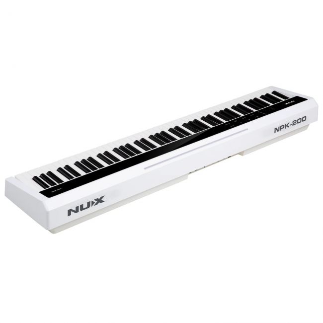 NUX NPK-200 WH - Pian digital portabil, claviatura hammer action cu 3 senzori, Bluetooth, 128 voci polifonice